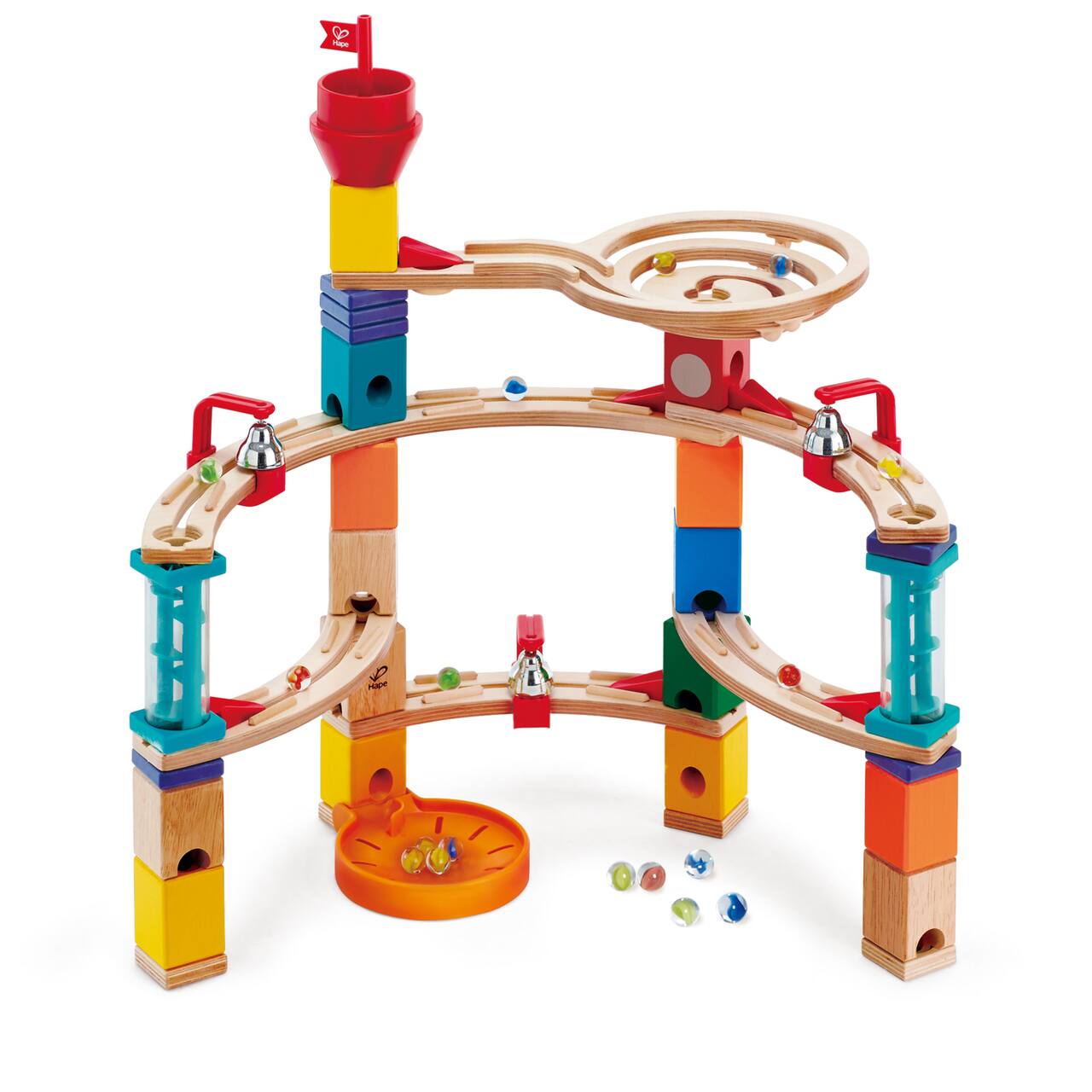 Hape Quadrilla Wooden Marble Run Construction Castle Escape Set
